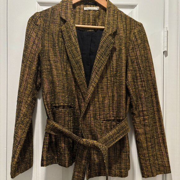 Bronze Tweed Tie Waist Blazer FR 36 US S - Picture 1 of 5